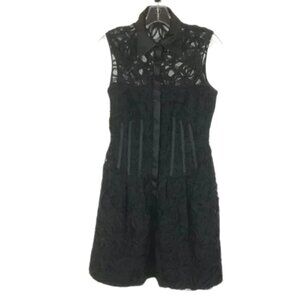 NWT Womens Size 6 Jill Jill Stuart Black Modern Floral Applique Dress